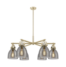 Innovations Lighting 411-6CR-CB-G412-7SM - Newton Bell - 6 Light - 26 inch - Champagne Bronze - Chandelier