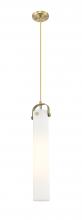 Innovations Lighting 413-1PS-BB-G413-1S-4WH - Pilaster - 1 Light - 4 inch Glass - Brushed Brass - Pendant