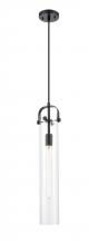 Innovations Lighting 413-1PS-BK-G413-1S-4CL - Pilaster - 1 Light - 4 inch Glass - Matte Black - Pendant