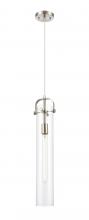 Innovations Lighting 413-1PS-SN-G413-1S-4CL - Pilaster - 1 Light - 4 inch Glass - Satin Nickel - Pendant