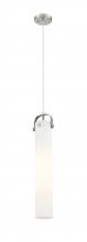 Innovations Lighting 413-1PS-SN-G413-1S-4WH - Pilaster - 1 Light - 4 inch Glass - Satin Nickel - Pendant