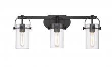 Innovations Lighting 423-3W-BK-4CL-LED - Pilaster - 3 Light - 24 inch - Matte Black - Bath Vanity Light