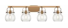 Innovations Lighting 423-4W-BB-G410-6SDY - Pilaster II Sphere - 4 Light - 37 inch - Brushed Brass - Bath Vanity Light