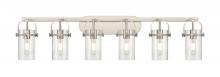 Innovations Lighting 423-6W-SN-G423-7SDY - Pilaster II Cylinder - 6 Light - 44 inch - Satin Nickel - Bath Vanity Light