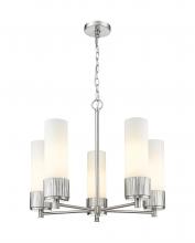 Innovations Lighting 428-5CR-SN-G428-12WH - Bolivar - 5 Light - 25 inch - Satin Nickel - Chain Hung - Chandelier
