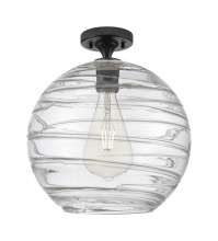 Innovations Lighting 434-1F-BK-G1213-12CL - Crown Point - 1 Light - 12 inch - Matte Black - Flush Mount