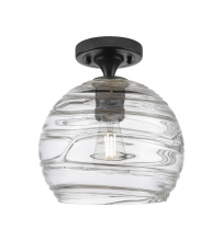 Innovations Lighting 434-1F-BK-G1213-8CL - Crown Point - 1 Light - 8 inch - Matte Black - Flush Mount