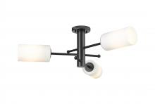 Innovations Lighting 434-3F-BK-G434-7WH - Crown Point - 3 Light - 34 inch - Matte Black - Semi-Flush Mount