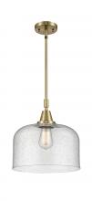 Innovations Lighting 447-1S-AB-G74-L - Bell - 1 Light - 12 inch - Antique Brass - Mini Pendant