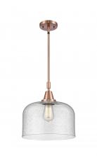 Innovations Lighting 447-1S-AC-G74-L - Bell - 1 Light - 12 inch - Antique Copper - Mini Pendant