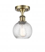 Innovations Lighting 516-1C-AB-G1214-8 - Twisted Swirl 1 Light Semi-Flush Mount part of the Ballston Collection