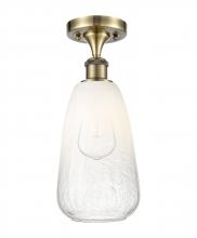 Innovations Lighting 516-1C-AB-G480-6OP - Brookhaven Almond - 1 Light - 6 inch - Antique Brass - Semi-Flush Mount