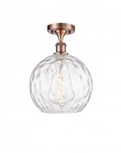 Innovations Lighting 516-1C-AC-G1215-10 - Athens Water Glass - 1 Light - 10 inch - Antique Copper - Semi-Flush Mount