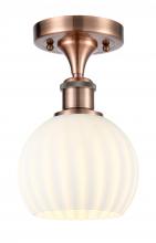 Innovations Lighting 516-1C-AC-G1217-6WV - White Venetian - 1 Light - 6 inch - Antique Copper - Semi-Flush Mount