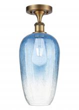 Innovations Lighting 516-1C-BB-G484-7SB - Brookhaven Flute - 1 Light - 7 inch - Brushed Brass - Semi-Flush Mount