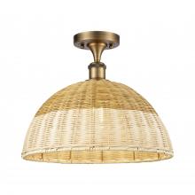 Innovations Lighting 516-1C-BB-NBD2-16-NAT - Bristol Natural II - 1 Light - 16 inch - Brushed Brass - Semi-Flush Mount