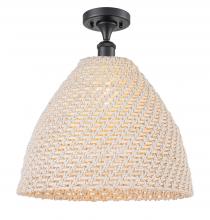 Innovations Lighting 516-1C-BK-NBD-16-NAT - Bristol Natural - 1 Light - 6 inch - Matte Black - Semi-Flush Mount