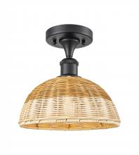 Innovations Lighting 516-1C-BK-NBD2-9-NAT - Bristol Natural II - 1 Light - 9 inch - Matte Black - Semi-Flush Mount