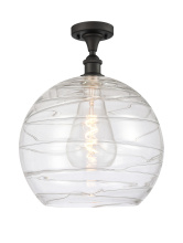 Innovations Lighting 516-1C-OB-G1213-14CL - Athens Deco Swirl - 1 Light - 14 inch - Oil Rubbed Bronze - Semi-Flush Mount