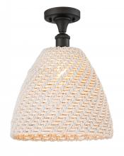Innovations Lighting 516-1C-OB-NBD-12-NAT - Bristol Natural - 1 Light - 6 inch - Oil Rubbed Bronze - Semi-Flush Mount