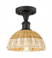 Innovations Lighting 516-1C-OB-NBD2-75-NAT - Bristol Natural II - 1 Light - 8 inch - Oil Rubbed Bronze - Semi-Flush Mount
