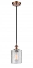 Innovations Lighting 516-1P-AC-G112 - Cobbleskill - 1 Light - 5 inch - Antique Copper - Cord hung - Mini Pendant