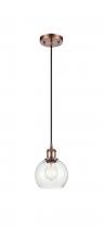 Innovations Lighting 516-1P-AC-G124-6 - Athens - 1 Light - 6 inch - Antique Copper - Cord hung - Mini Pendant