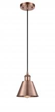 Innovations Lighting 516-1P-AC-M8 - Smithfield - 1 Light - 7 inch - Antique Copper - Cord hung - Mini Pendant