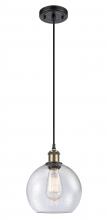 Innovations Lighting 516-1P-BAB-G124 - Athens - 1 Light - 8 inch - Black Antique Brass - Cord hung - Mini Pendant