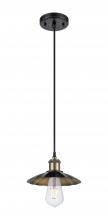 Innovations Lighting 516-1P-BAB-M17-BK - Scallop - 1 Light - 8 inch - Black Antique Brass - Cord Hung - Mini Pendant