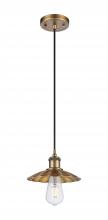 Innovations Lighting 516-1P-BB-M17-BB - Scallop - 1 Light - 8 inch - Brushed Brass - Cord Hung - Mini Pendant