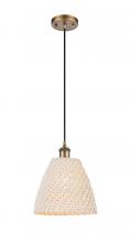 Innovations Lighting 516-1P-BB-NBD-9-NAT - Bristol Natural - 1 Light - 6 inch - Brushed Brass - Cord hung - Mini Pendant