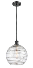 Innovations Lighting 516-1P-BK-G1213-10CL - Athens Deco Swirl - 1 Light - 10 inch - Matte Black - Cord hung - Mini Pendant