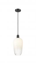 Innovations Lighting 516-1P-BK-G484-7OP - Brookhaven Flute - 1 Light - 7 inch - Matte Black - Cord hung - Mini Pendant