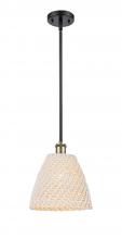 Innovations Lighting 516-1S-BAB-NBD-9-NAT - Bristol Natural - 1 Light - 6 inch - Black Antique Brass - Mini Pendant