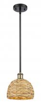 Innovations Lighting 516-1S-BAB-RBD-8-NAT - Woven Rattan - 1 Light - 8 inch - Black Antique Brass - Multi Pendant