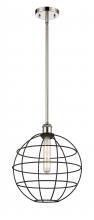 Innovations Lighting 516-1S-PN-CE-12-BK - Lake Placid - 1 Light - 12 inch - Polished Nickel - Mini Pendant