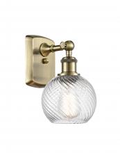 Innovations Lighting 516-1W-AB-G1214-6 - Small Twisted Swirl 1 Light Sconce part of the Ballston Collection
