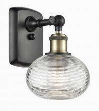 Innovations Lighting 516-1W-BAB-G555-6CL - Ithaca - 1 Light - 6 inch - Black Antique Brass - Sconce