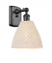 Innovations Lighting 516-1W-BK-NBD-75-NAT - Bristol Natural - 1 Light - 8 inch - Matte Black - Sconce