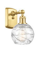 Innovations Lighting 516-1W-SG-G1213-6CL - Athens Deco Swirl - 1 Light - 6 inch - Satin Gold - Sconce