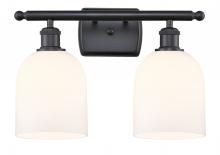 Innovations Lighting 516-2W-BK-G558-6GWH - Bella - 2 Light - 16 inch - Matte Black - Bath Vanity Light