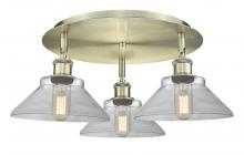 Innovations Lighting 516-3C-AB-G132 - Orwell - 3 Light - 20 inch - Antique Brass - Flush Mount