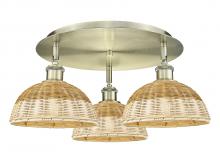 Innovations Lighting 516-3C-AB-NBD2-9-NAT - Bristol Natural II - 3 Light - 21 inch - Antique Brass - Flush Mount
