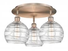 Innovations Lighting 516-3C-AC-G1213-8 - Athens Deco Swirl - 3 Light - 20 inch - Antique Copper - Flush Mount