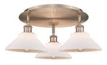 Innovations Lighting 516-3C-AC-G131 - Orwell - 3 Light - 20 inch - Antique Copper - Flush Mount