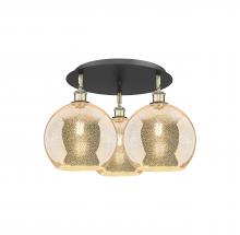 Innovations Lighting 516-3C-BAB-G128-10 - Athens - 3 Light - 22 inch - Black Antique Brass - Semi-Flush Mount