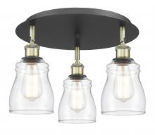 Innovations Lighting 516-3C-BAB-G392 - Ellery - 3 Light - 17 inch - Black Antique Brass - Flush Mount