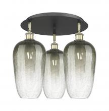 Innovations Lighting 516-3C-BAB-G484-7SL - Brookhaven Flute - 3 Light - 19 inch - Black Antique Brass - Semi-Flush Mount