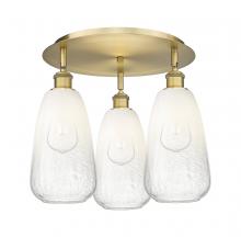 Innovations Lighting 516-3C-BB-G480-6OP - Brookhaven Almond - 3 Light - 18 inch - Brushed Brass - Flush Mount